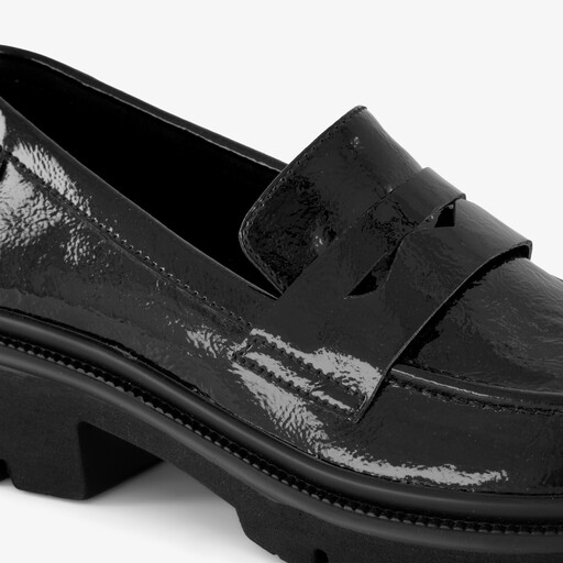 Dames lak loafers zwart