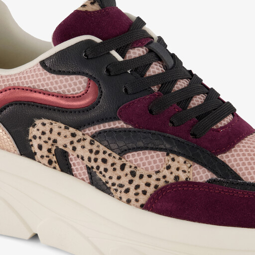 Dames dad sneakers bordeaux roze