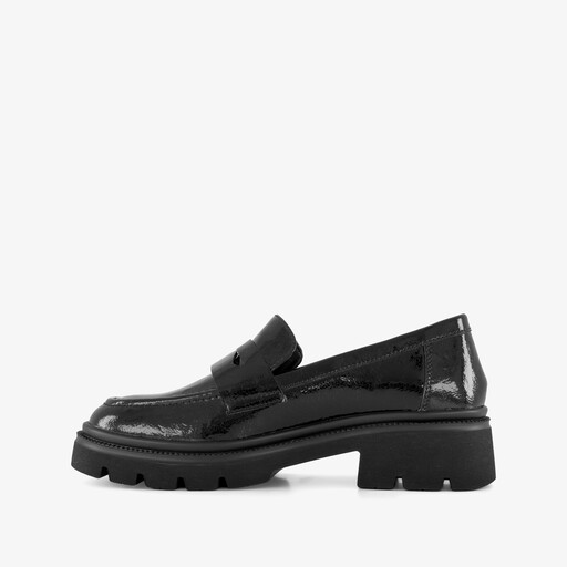 Dames lak loafers zwart
