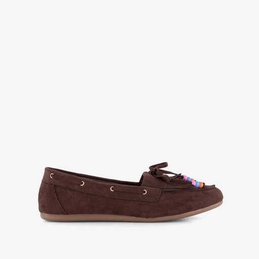 Dames mocassins donkerbruin