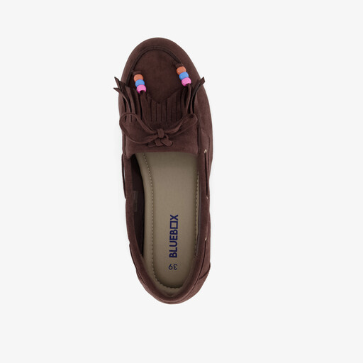 Dames mocassins donkerbruin