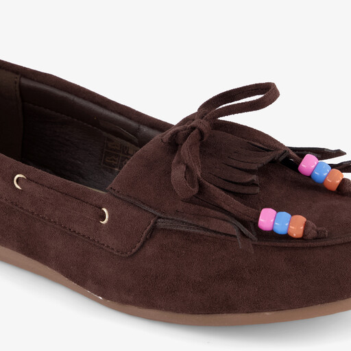 Dames mocassins donkerbruin