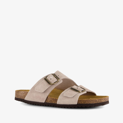 Suède dames bio slippers beige