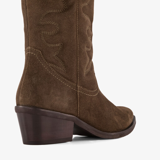 Suède dames cowboylaarzen bruin