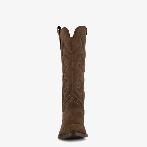 Suède dames cowboylaarzen bruin