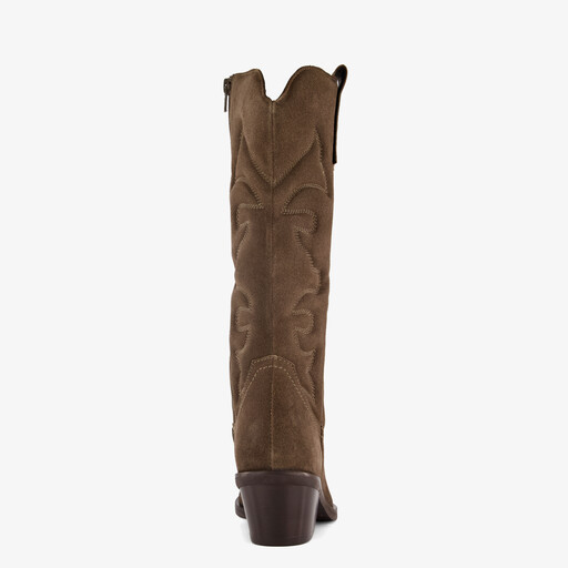 Suède dames cowboylaarzen bruin