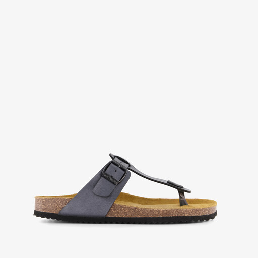 Dames bio teenslippers zwart
