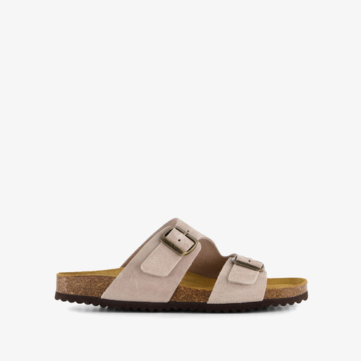 Suède dames bio slippers beige