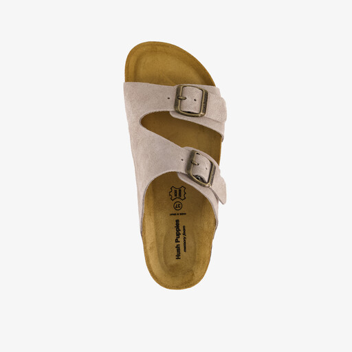 Suède dames bio slippers beige