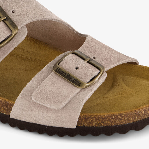 Suède dames bio slippers beige