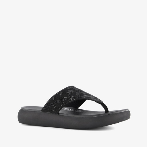 Relaxed Fit: Asana Luxe - Keep Dazzling teenslippers zwart