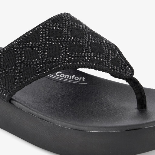 Relaxed Fit: Asana Luxe - Keep Dazzling teenslippers zwart