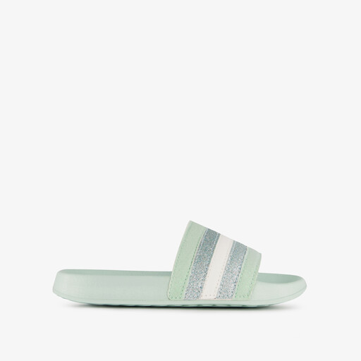 Meisjes badslippers met glitters mintgroen