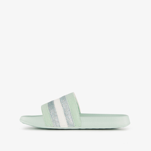 Meisjes badslippers met glitters mintgroen