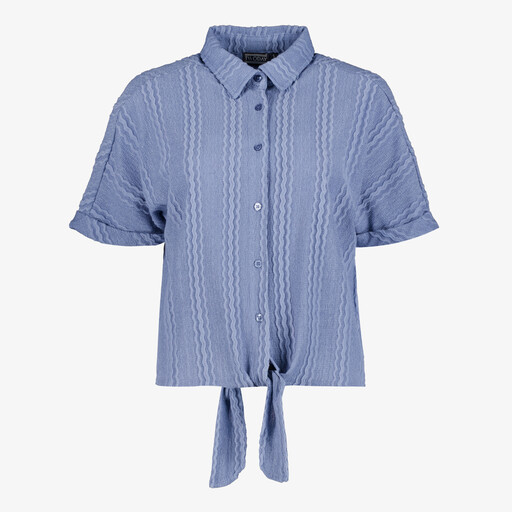 Dames blouse met korte mouwen en knoopdetail