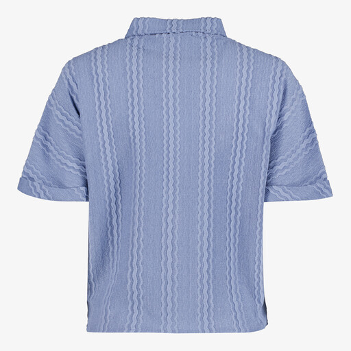 Dames blouse met korte mouwen en knoopdetail