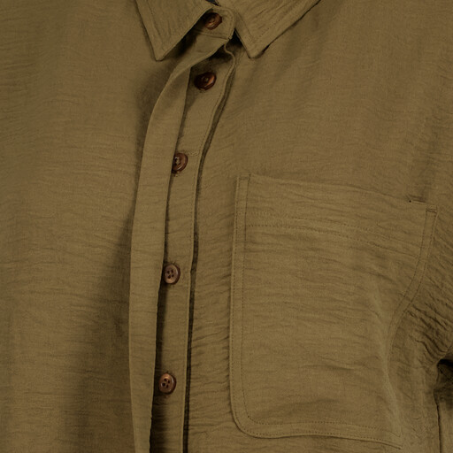 Dames blouse met korte mouwen olijfgroen