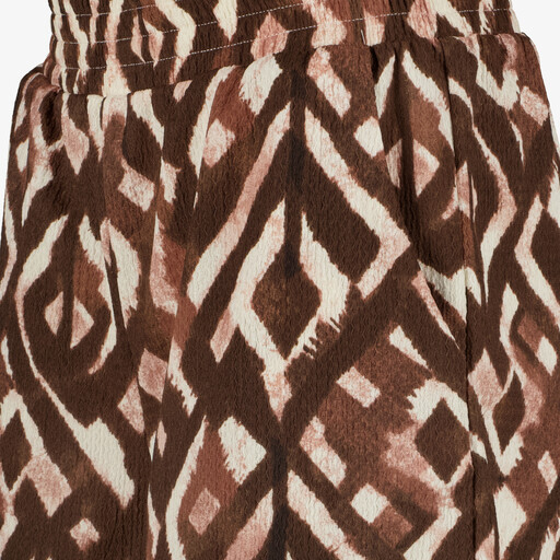 Dames short met grafische print bruin