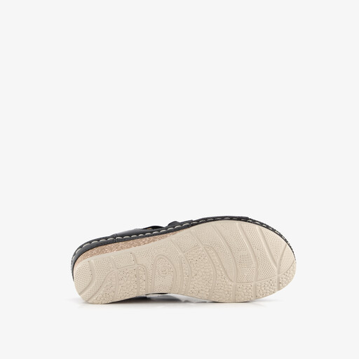 Dames sandalen met sleehak zwart
