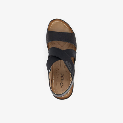 Dames sandalen met sleehak zwart