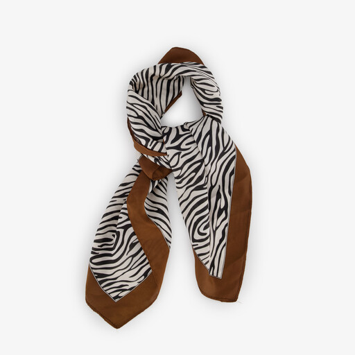 Dames sjaaltje met zebraprint bruin zwart