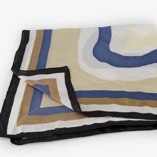 Dames sjaaltje met print beige blauw