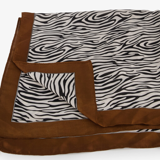 Dames sjaaltje met zebraprint bruin zwart