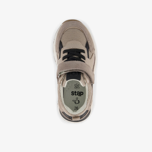 Suède jongens sneakers taupe