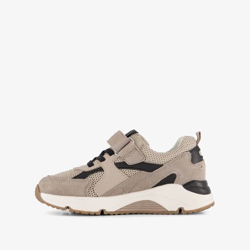 Suède jongens sneakers taupe