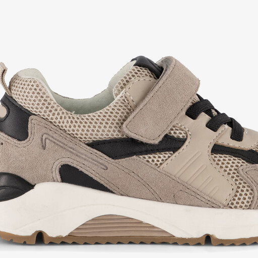 Suède jongens sneakers taupe