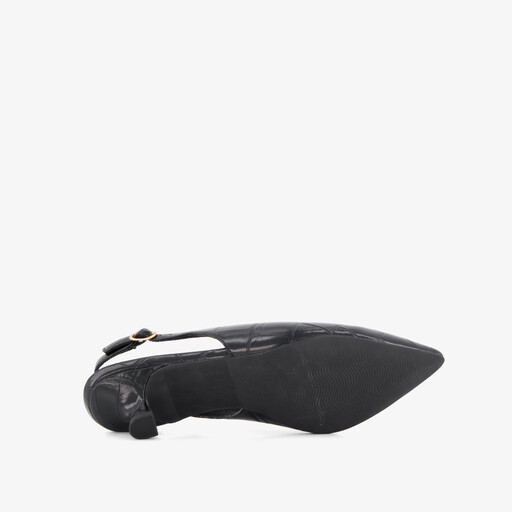 Dames slingback pumps croco print zwart
