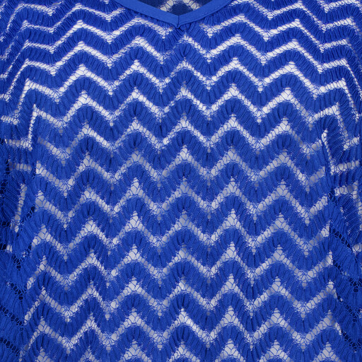 Dames T-shirt met golvend patroon blauw