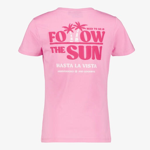 Meisjes T-shirt met backprint roze