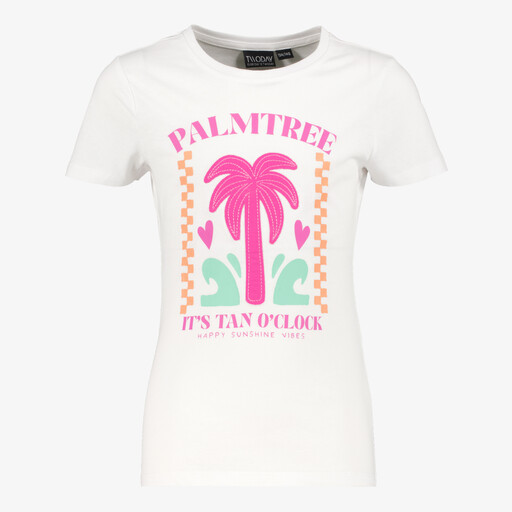Meisjes T-shirt met palmboom wit