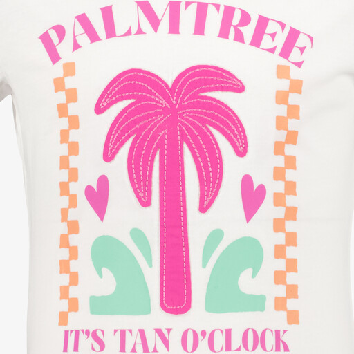 Meisjes T-shirt met palmboom wit