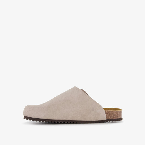 Suède dames clogs beige