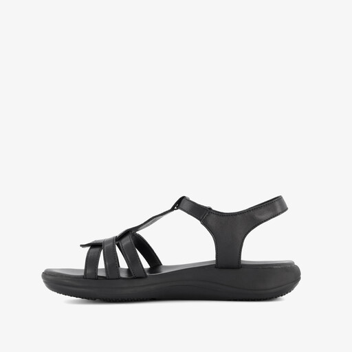 Leren dames sandalen zwart