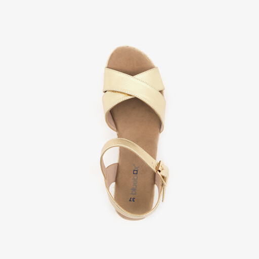 Dames espadrilles met sleehak goud