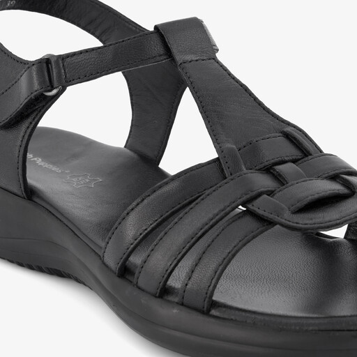 Leren dames sandalen zwart