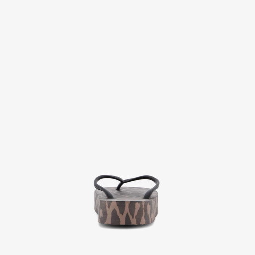 Dames teenslippers met panterprint bruin zwart