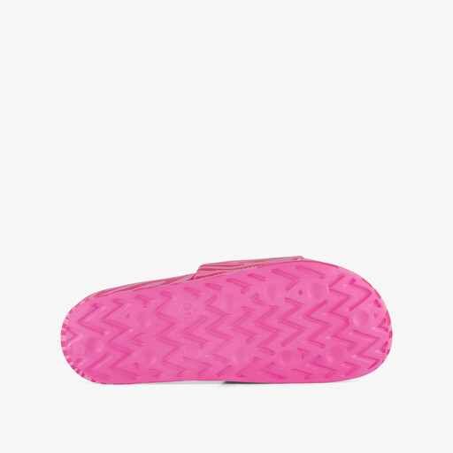 Dames badslippers met zebraprint roze rood