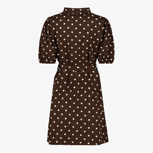 Dames blousejurk met stippen bruin