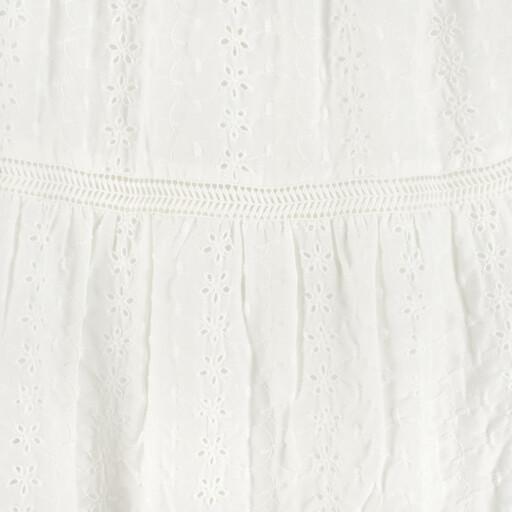 Dames lange witte rok met broderie