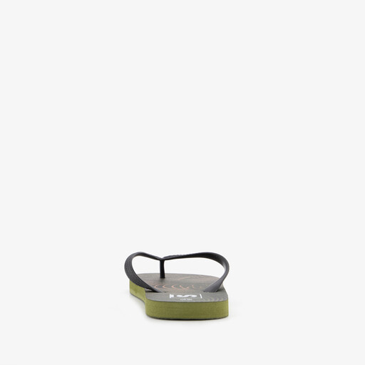 Heren teenslippers groen zwart