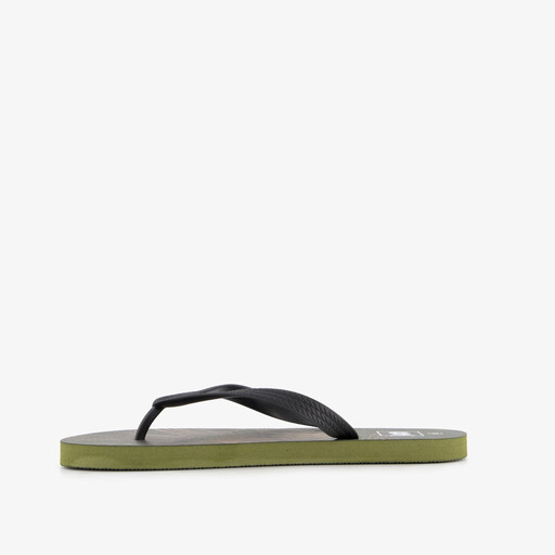 Heren teenslippers groen zwart