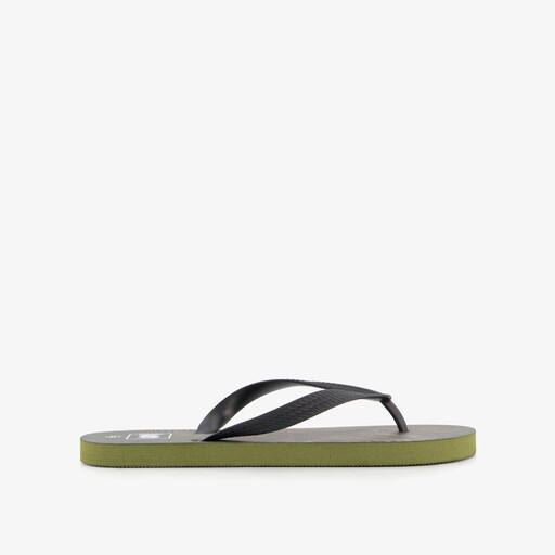 Heren teenslippers groen zwart
