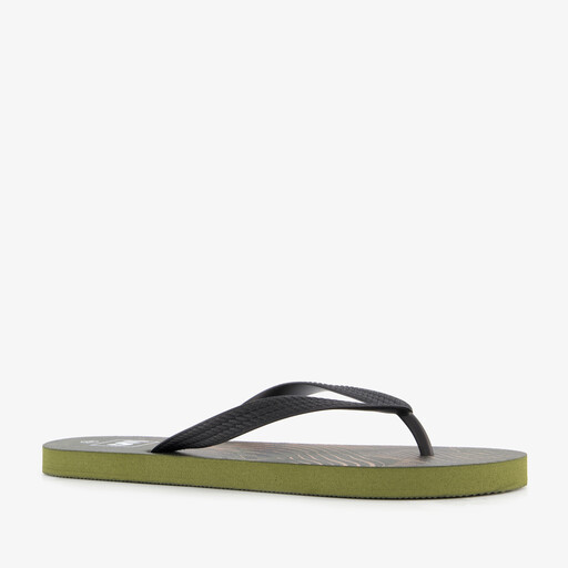 Heren teenslippers groen zwart