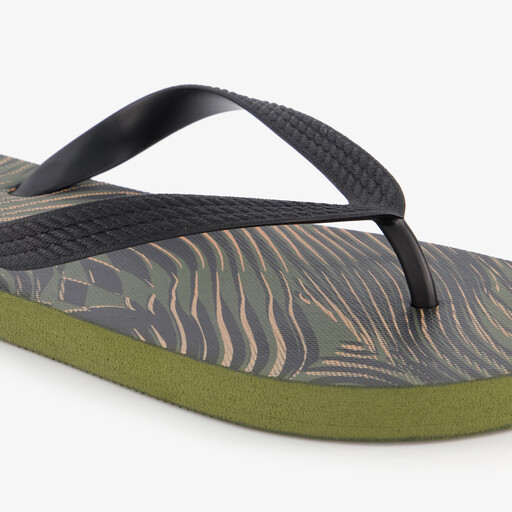 Heren teenslippers groen zwart