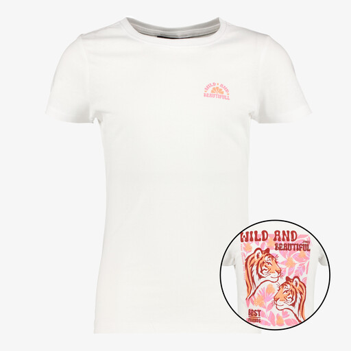 Meisjes T-shirt met backprint wit