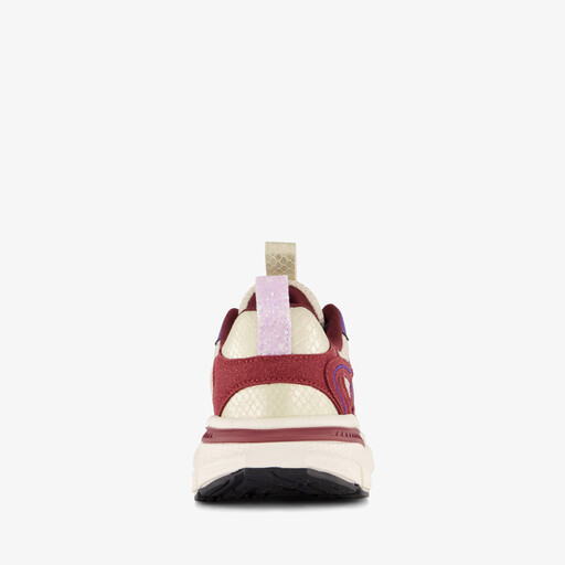 Metallic meisjes dad sneakers bordeaux beige